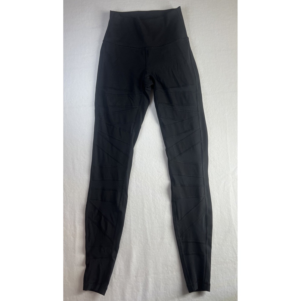 Lululemon Women Activewear Pants 4 Black High Times Mesh Legging 28"